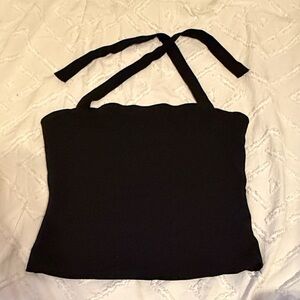 Free people black halter neck top